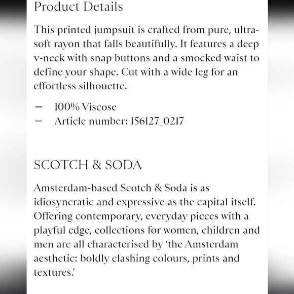 SCOTCH & SODA Blue & Cream Long Sleeve Jumpsuit All In One Size Medium - Picture 6 of 15